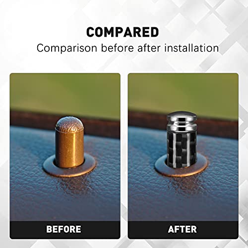 image for Frienda 8 Pieces Car Door Lock Knobs Carbon Fiber Car Lock Knobs Pin S