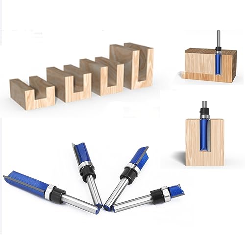 Trvoxviq Flush Trim Pattern Router Bits, 1/4" Shank Straight Flush Trim Tools Template Milling Cutter CNC Bit(4Pcs) - Image 4