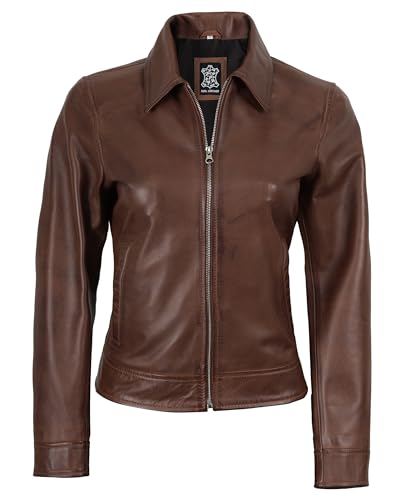 Image of Decrum Vintage Style Real Lambskin Casual Leather Jackets for Women