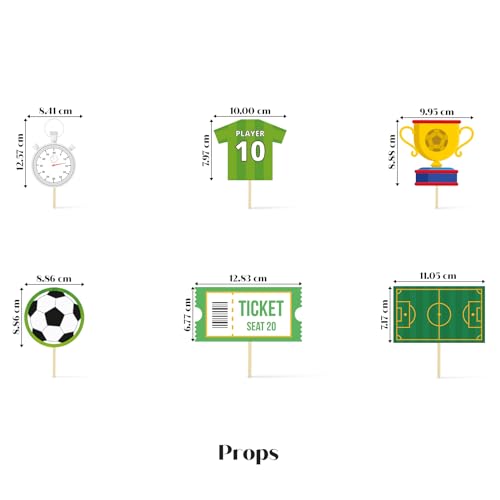 Image of Just Party Football Theme Party Decoration - 37 pcs Happy Birthday Decoration Kit for Kids | Soccer Theme Birthday Decoration Items for Boys & Girls | Includes Banners, Props, Cake Topper