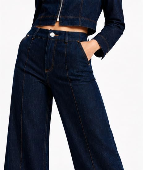 Image of Ben Martin Women's High Waist Jeans || Flared Bell Bottom Bootcut Pants || Wide Leg Stretch Denim - Perfect for Travel, Party & Everyday Use - Sizes 26-40 (2)