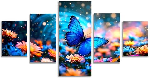 Diamond Painting Papillon Fleur Broderie Diamant Kit Complet pour Adulte