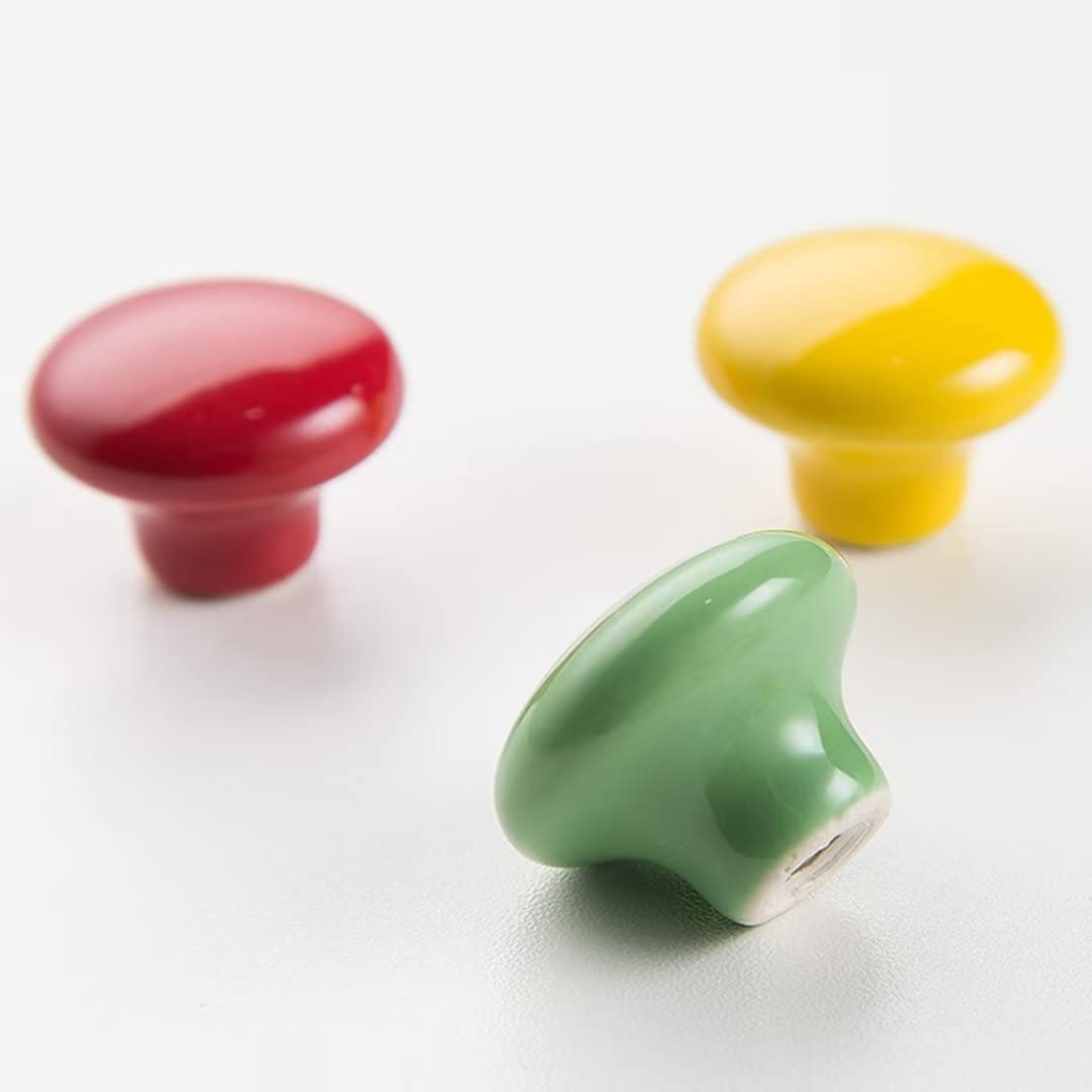 30 confezioni di maniglie per porte di credenze in ceramica, rotonde, per mobili e cassetti, maniglie con viti, maniglie colorate per bambini, per mobili e cassetti