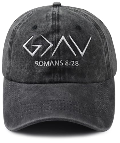 mukroiw Christian Gifts for Men Women Jesus Hat God is Greater Than the Highs and Lows Baseball Cap Christmas Birthday Gifts for Mom Dad Grandpa Grandma Black