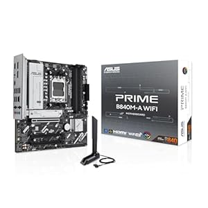 ASUS Prime B840M-A WiFi Mainboard Sockel AMD AM5 (AMD B840, mATX, DDR5 Speicher, 3X M.2, PCIe 4.0, WiFi 6E, Aura Sync)