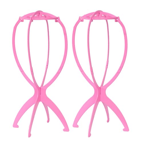 Yanviperisk Wig Stand,Portable Wig Holder Wig Head Stand for Multiple Wigs and Hats,13.8 Inches Travel Plastic Wig Stand