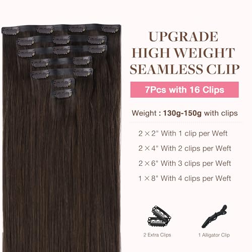 Image of GOO GOO Seamless Clip in Hair Extensions Real Human Hair Remy Extensions