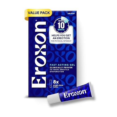 Image of Eroxon Erectile Dysfunction Treatment Gel, New Clinically Proven Topical Gel, Helps Get an Erection Within 10 Minutes, 8 Single Use Tubes