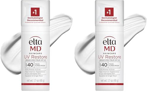 EltaMD UV Restore,Face Sunscreen, SPF 40, Mineral Sunscreen for Sun Damaged Skin Repair, Anti-Aging Zinc Oxide Sunscreen Formula