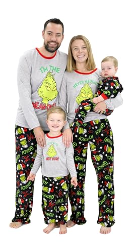 Dr. Seuss Grinch Pajamas - Family Christmas Pajamas Set - Matching Grinch PJs Top & Pant Sleepwear Set for Men, Women & Kids - Main Image