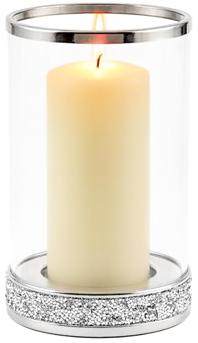 Windlicht Glas rund 24 cm Ø13 cm – Edles Windlicht aus Glas &...