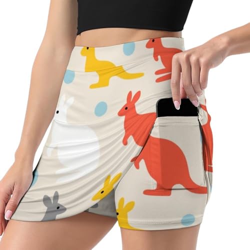 Women Skort Slim Fit Tennis Skort Mid Waist Circle Skater Skirt2