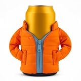 Coolzie - Insulated Slim Can Cooler Sleeve for 12oz Beer & Soda - Keep Drinks Cold - Portable for Tailgating, Camping & Parties - Orange Jacket