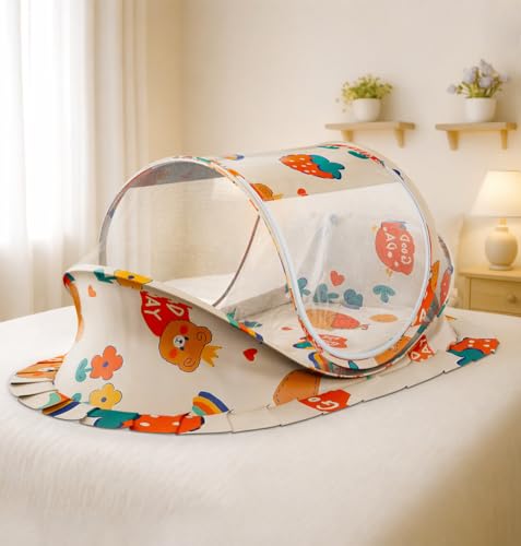 Image of StarAndDaisy Baby Mosquito net with Mattress for Baby, Portable Baby Lounger for Kids, Breathable mesh Mosquito Net. (Rainbow)