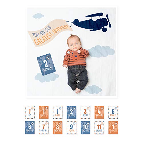 Lulujo Baby’s First Year Milestone Blanket And Card Set | 40In X 40In (Greatest Adventure) #TOP27