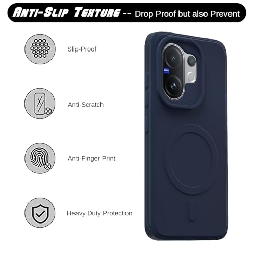 Image of Back Cover | MagFit Ring Design (Non-Magnetic) | Shockproof Protection | Anti-Slip Grip | Raised Camera Edges | Slim Protective Case for Vivo V60 5G / V60e 5G / T4 Pro 5G (Steel Blue)