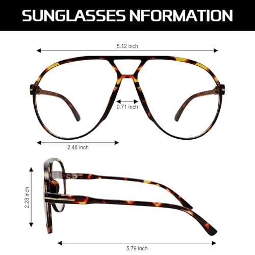 Image of GUVIVI Retro Aviator Sunglasses for Women Men Oversized Classic 70s Vintage Trendy Tangle Free Square Aviators Sun Glasses