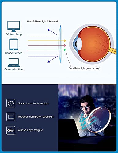Image of GUDVUE Blue Light Blocking Glasses Men Rectangle Lightweight Gaming Glasses