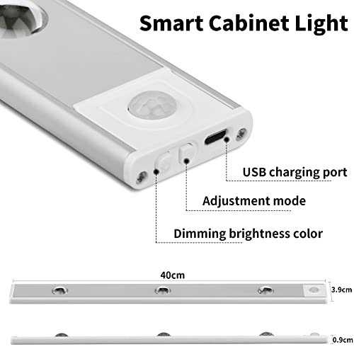 hongnix lampe led,40cm lampe de placard avec détecteur de mouvement, lampe led rechargeable usb,led cuisine sans fil avec 3 modes Éclairage et montage magnétique pour armoires/couloirs/garage/escalier