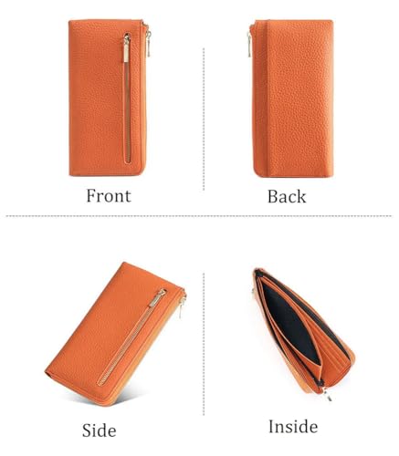 Women's Leather Long Wallet Zipper Portable handbag Card Key Storage bag Girls Purse4