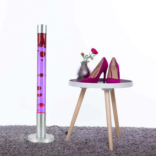 Lampe à lave rétro XXL Grande, Lampadaire Violet Rouge, magique, mystérieux, apaisant, 76 cm, G9 50 W avec interrupteur à fil, ampoules incluses, Lampe à...