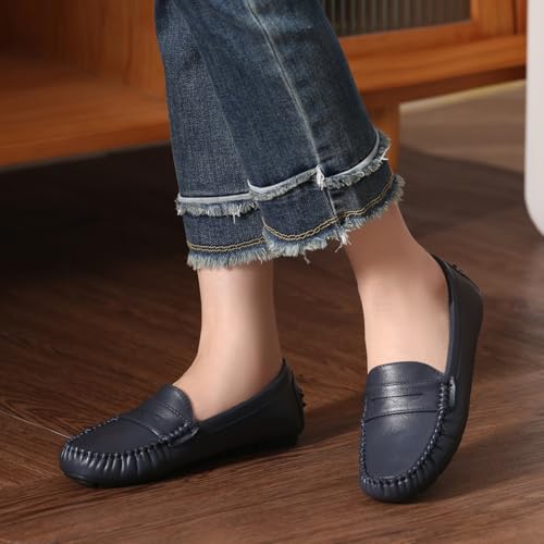 Image of Bernal Women's Non-Slip Penny Loafers - All-Day Comfort Flat Driving Shoes for Work Office & Casual Walking