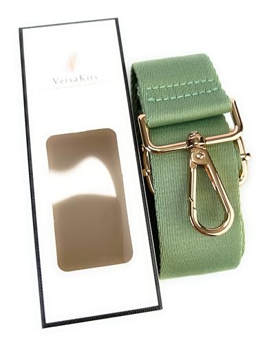 Image of Purse Strap Replacement for Crossbody Bags & Handbags | Premium Webbing with Light Gold Hardware Clip-On Installation Adjustable Length Comfortable Wide Guitar Style Strap