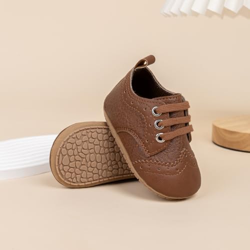 HsdsBebe Baby Boys Girls Oxford Shoes PU Leather Soft Rubber Sole Sneakers Anti-Slip Toddler Ankle Boots Infant Walking Shoes Moccasins3