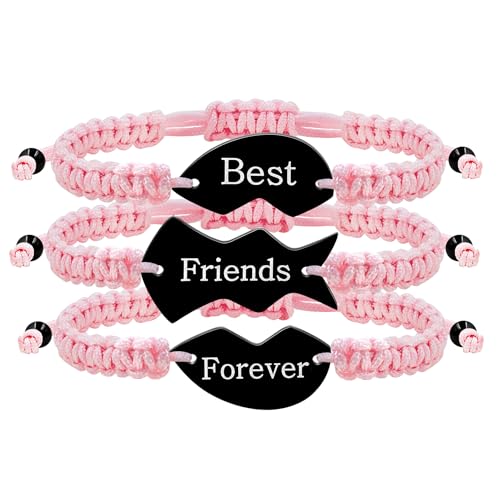 Vivaday 3 Pulseras de Amistad para Hermanas - Pulseras Trenzadas Rosa Ajustables con Charm Corazón Puzzle para Hermana Madre Esposa, Regalos para el Día de la Madre Graduación Vivaday 3 Pulseras de Amistad para Hermanas - Pulseras Trenzadas Rosa Ajustables con Charm Corazón Puzzle para Hermana Madre Esposa, Regalos para el Día de la Madre Graduación
