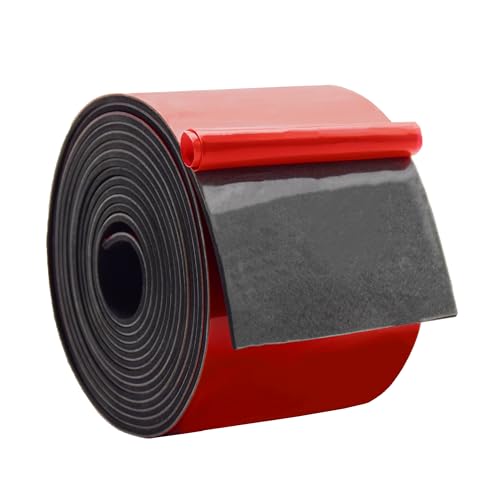 DOBTIM Solid Neoprene Rubber Strips with Adhesive Backing 1/16 (.062)" Thick x 3" Wide x 10' Long, Self Adhesive Rubber Sheets, Rolls &amp; Strips for DIY Gaskets Crafts Pads Seals Warehouse Flooring