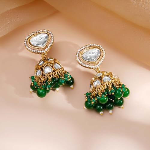 Image of Rubans Necklace Maangtikka Set Gold Plated Kundan & Pearl Jewellery Gift for Women & Girls