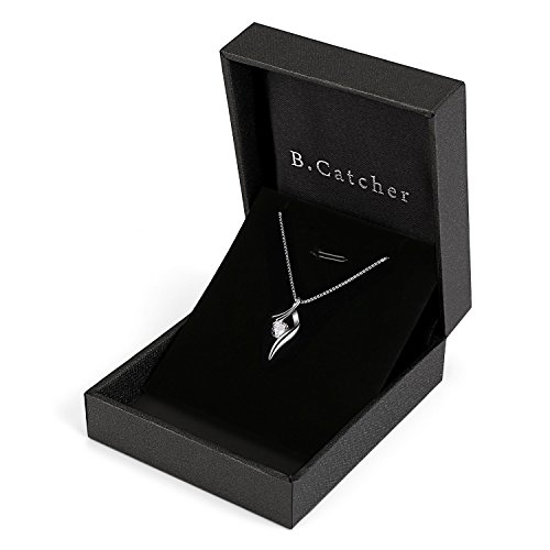 B.Catcher Necklaces 925 Sterling Silver Pendant Necklaces Cubic Zirconia Twist Heart Jewellery - Image 7