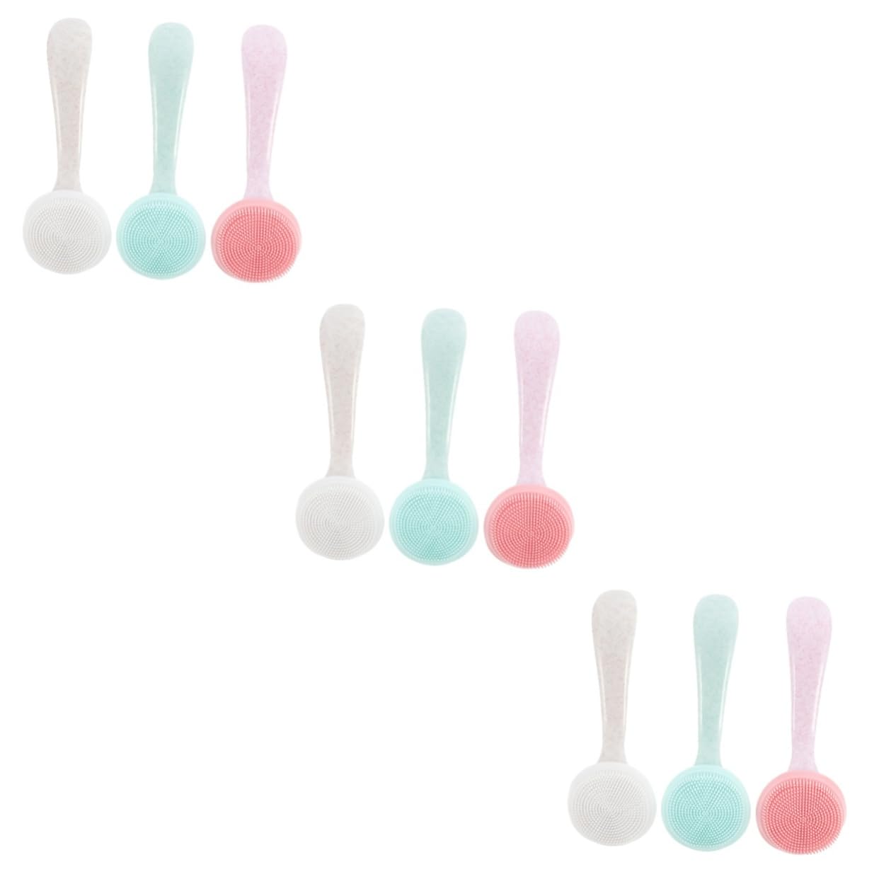 FOMIYES 9piezas Cepillo De Silicona Para Limpieza Facial De Limpieza Profunda y Para Evitar Puntos Negros Utensilio Manual De Cuidado Facial