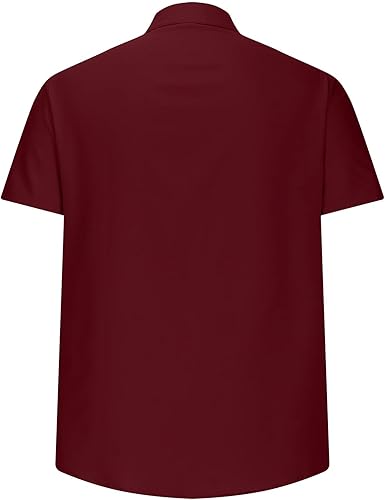 Miniatura 5 de Camisas con botones para Hombre, Camiseta de Manga Corta con Cuello Alto, Blusas, Jersey ajustado sólido, Camisetas