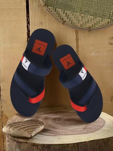 Image of Men's Slippers | Stylish & Comfortable Flip-Flop Slippers for Men | PU Material | Slip Resistant | Durable & Lightweight One Toe Slipper for Man | Chappal for Daily Use (GF-6001)