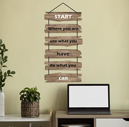 Image of EXPLEASIA Decorative Wall Hanging Wooden Art Decoration Item for Home Office Living Room Bedroom Decoration Items Motivational quotes decor Gift Items (Start Where You Are)