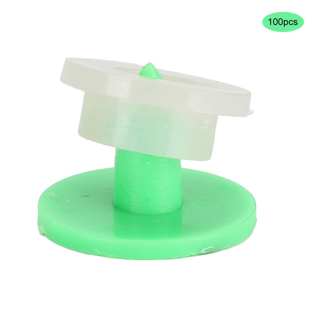 Marchio auricolare, 100 pezzi marchi auricolari in plastica per piccoli animali Uso di bestiame Marchio auricolare anti-spargimento per coniglio maiale(verde)