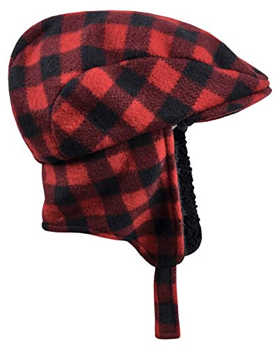N'Ice Caps Boys Kids Buffalo Plaid Winter Hat Fleece Warm Sherpa Lined