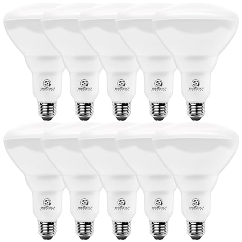 Energetic BR40 LED Indoor Flood Light Bulbs Dimmable 5000K Daylight 110W Equivalent 1600LM E26 Base Recessed Can Light High Lumen Flicker Free UL Listed 10 Pack
