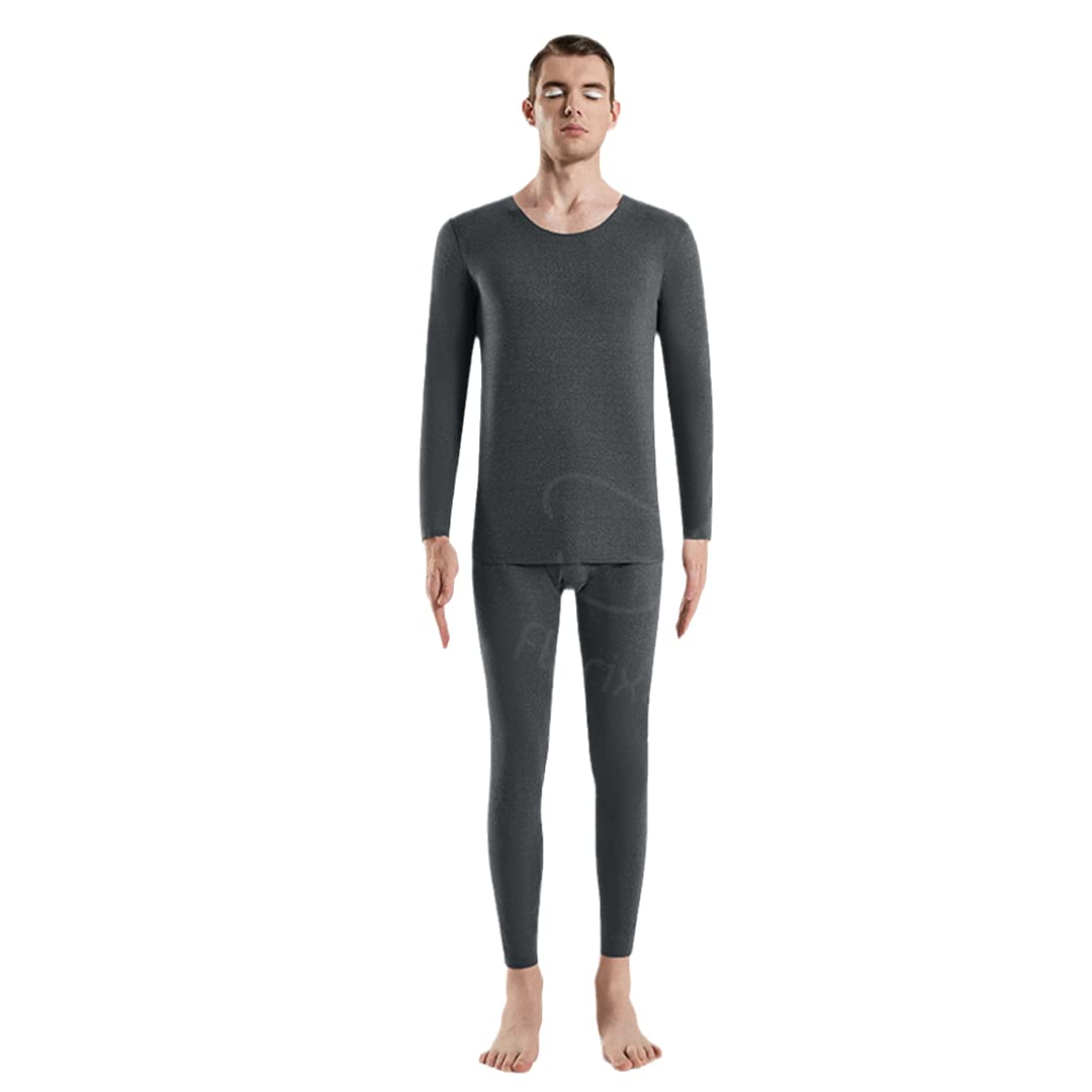 Disimlarl Nahtlose Damen Thermounterwäsche Set Herren Thermostrumpfhose, Graumann, 50
