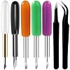HOOFULL 55 PCS Replacement Plotter Blades Compatible with Cricut Machines for Explore Air/Maker/Expression, Include 2 PCS Tweezers, Golden Fine Point, Black Deep, Thin/Standard/Deep Cutting Blades