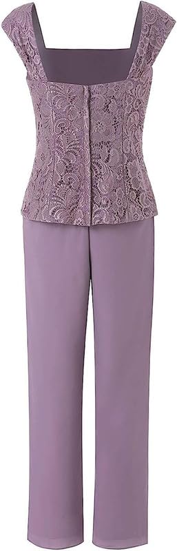 Mother of The Bride Pant Suits Chiffon Wedding Guest Pants Suits 3 Pieces Formal Outfit Set3