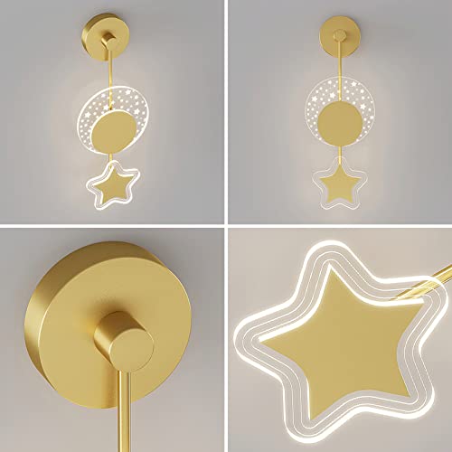 Lámpara de pared dorada nórdica para decorar el pasillo con iluminación LED de 12W 6