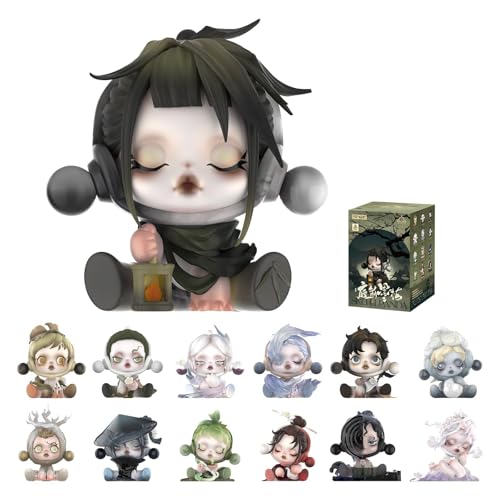POP MART SKULLPANDA The Ink Plum Blossom Series Figures, SKULLPANDA Blind Box Figures, Random Design Action Figures Collectible Toys Home Decorations, Holiday Birthday Gifts, Single Box