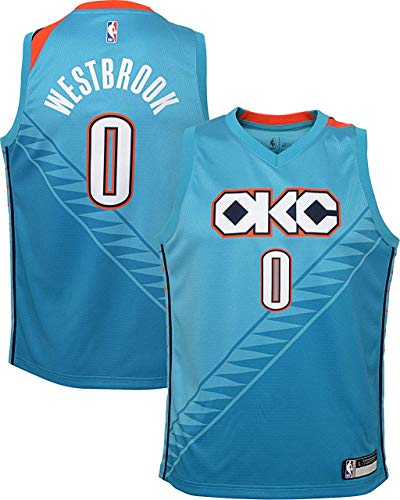Outerstuff Russell Westbrook Oklahoma City Thunder Blue Youth Alternate City Edition Swingman Jersey...