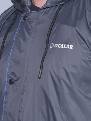Image of Dollar Rainguard Men's Reversible Full Sleeve Solid Raincoat Set With Adjustable Hood and Pocket