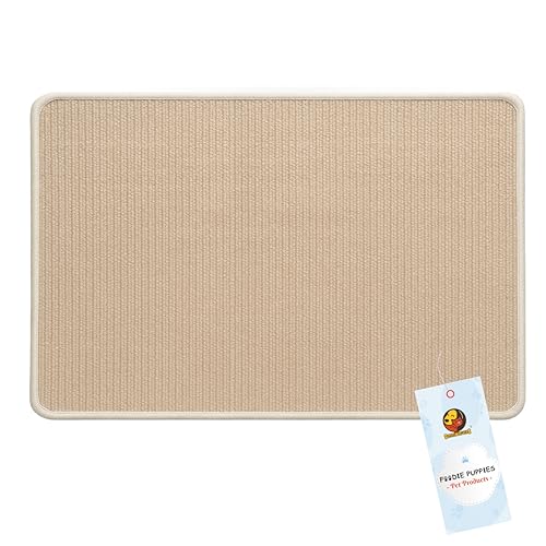 Image of Foodie Puppies Cat Scratching Sisal Mat for Indoor Cats & Kittens (62 x 41 cm), Natural Scratch Pad & Sleeping Mat, Non-Slip Durable Scratcher Rug, Furniture Protection