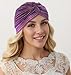 Fashion 21 Women's Pleated Glittered Turban Hat Head Wear (Purple Multi)