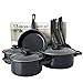 Mzxun. Zestaw naczyń Zestaw Zupa Garnek Patelnia Kuling Pot Set Kuchenna Kuchenka Indukcyjna Casserole Milk Pot Rondel Outdoor Camping Portable (Color : 13pcs)