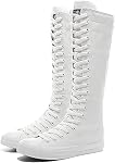 Momuk Women's Canvas High Knee Boots